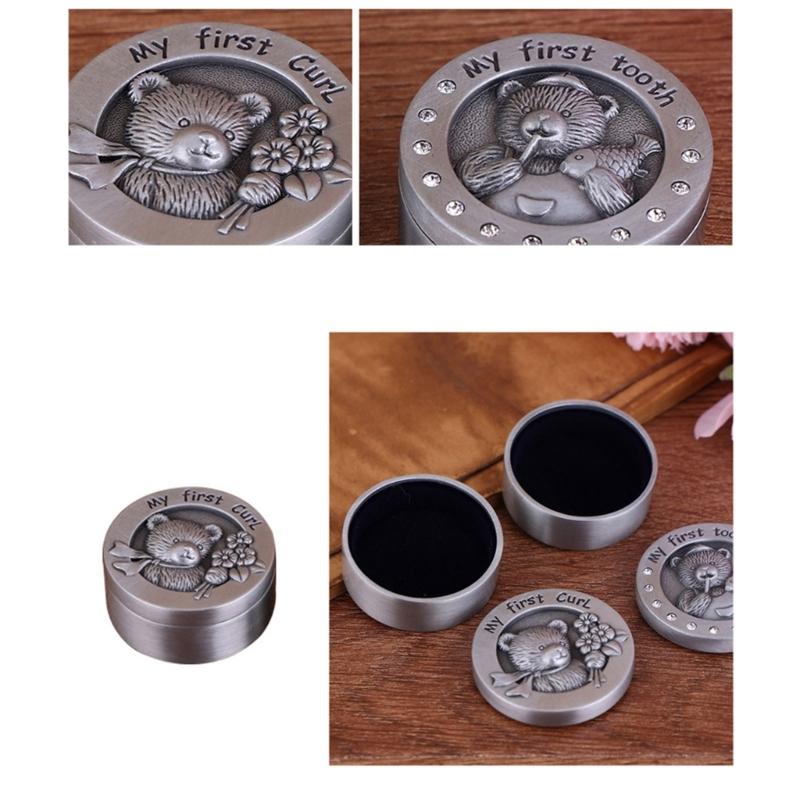 Baby First Tooth Chest Holder Round Shaped Metal Artcraft Trinket