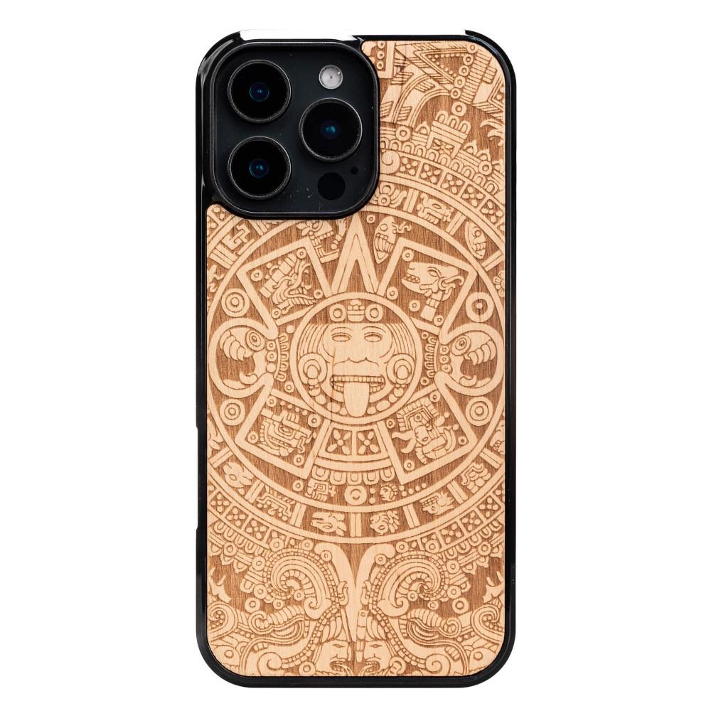 Bewood Wooden Case for iPhone 16 Pro Max Aztec Calendar Aniegre