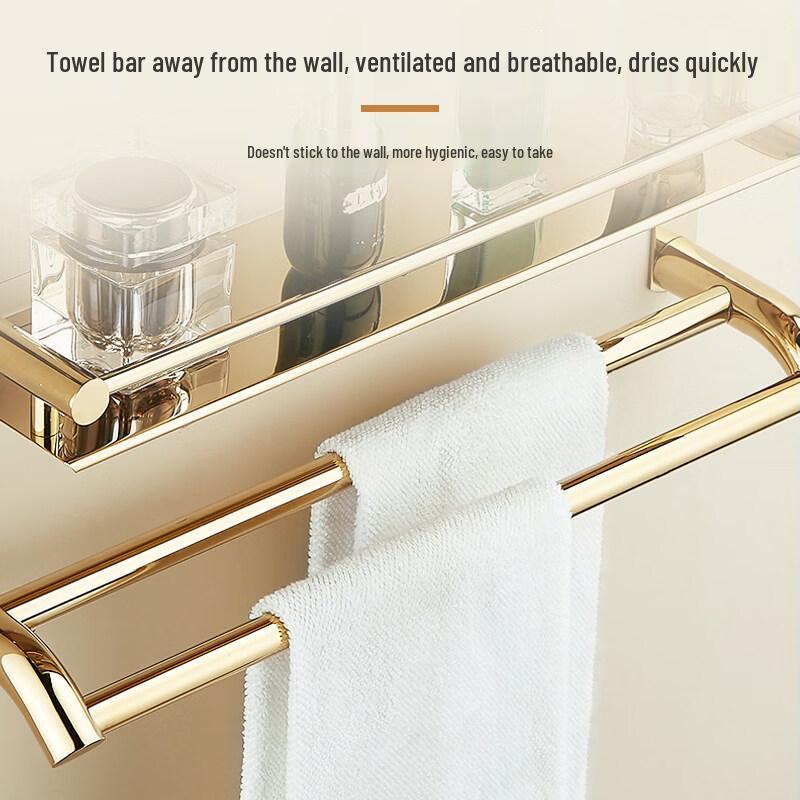 Stainless Steel Wall-Mounted Storage Rack with Towel Bar
