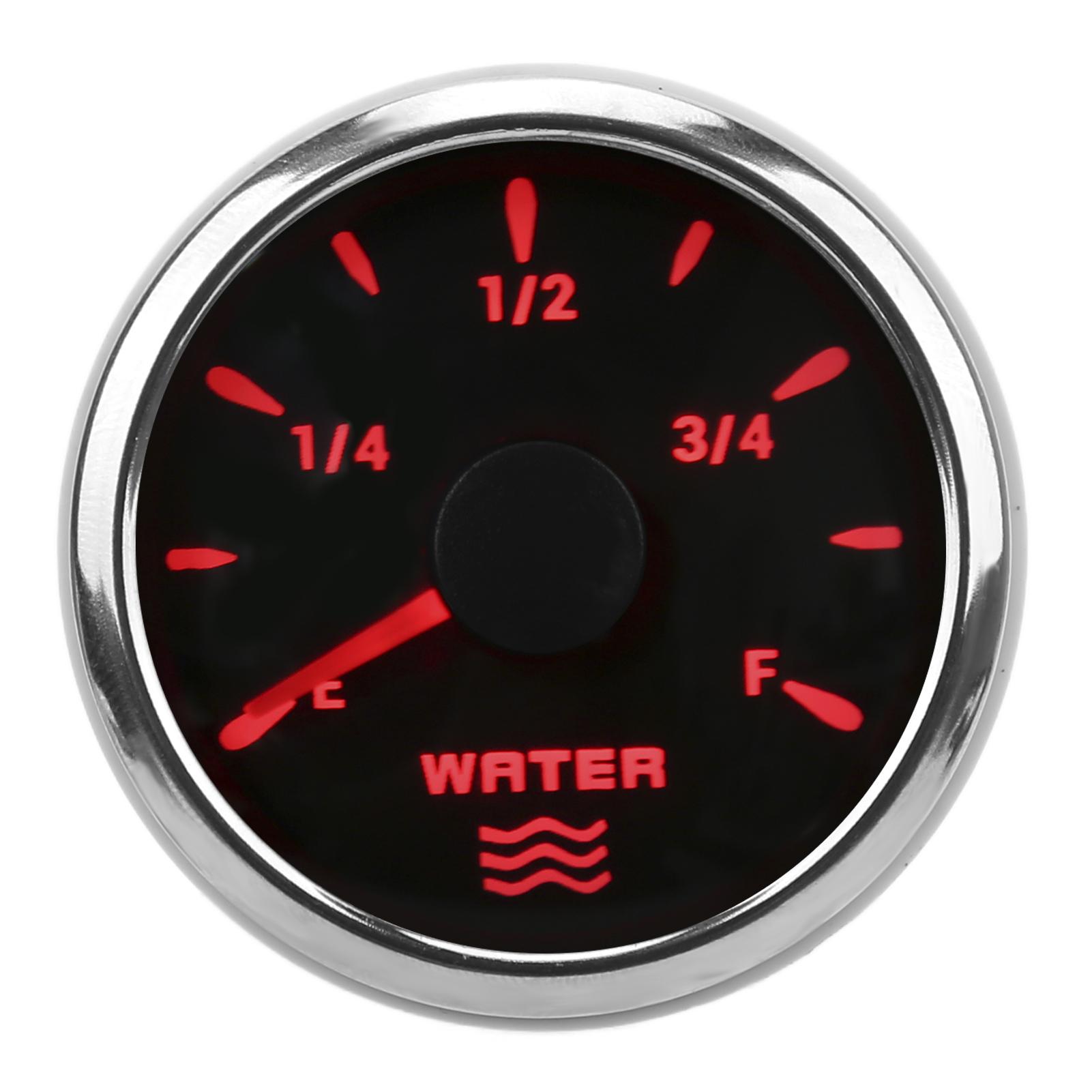 

52mm Water Level Gauge 0‑190 Ohm 7 Colors Backlight Pointer IP67 Waterproof Liquid Tank Meter for Car Boats 9‑32V чёрный