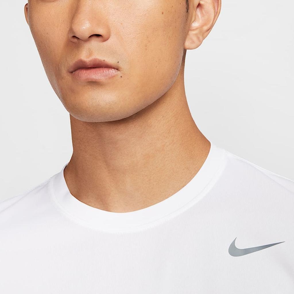 Nike Dri-Fit Logo Rundhals Bequemes Schnelltrocknendes Lässiges Kurzarm Regular T-Shirt Herren T-Shirts Weiß Cool-Grau HF0507-100