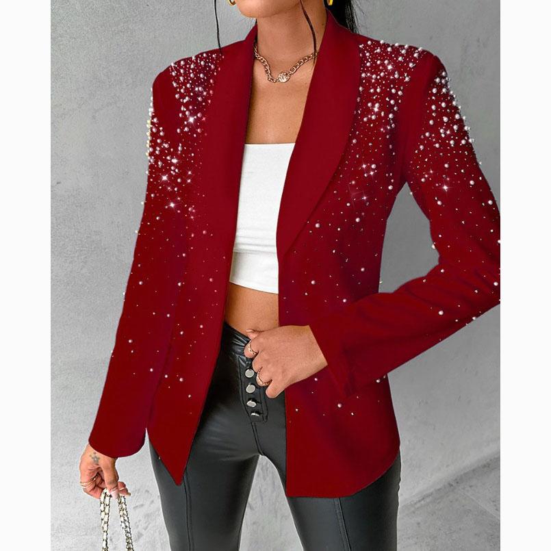 Купить Женский стильный и элегантный пиджак с блестками Bubble Beads ...