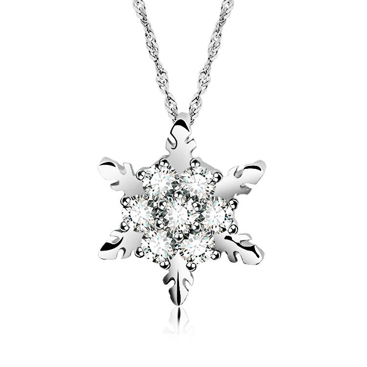 Temperament Necklace Snowflake Necklace Fashion Pendant Sweater Chain Personality Female Accessories ADM