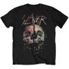 Slayer Unisexs Cleaved Skull TShirt Black (Black Black) Medium (SizeMedium)