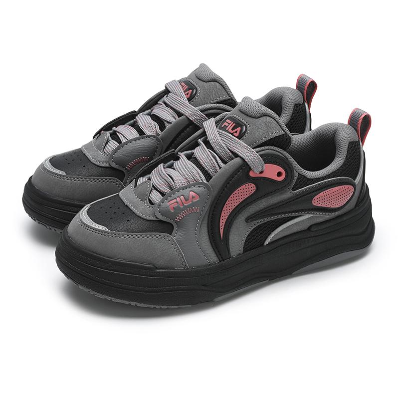Fila Vibe Retro Comfortable Versatile Durable Low-Top Skate Shoes Women Sneakers Gray Black F12W512201FQB