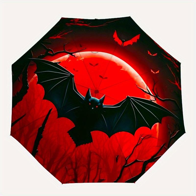 

1pc Moonlight Bats Automatic Open/Close, Foldable Compact Umbrella with 8-Rib Shaft, Perfect Gift For Men And Women, Casual Style, Vibrant M