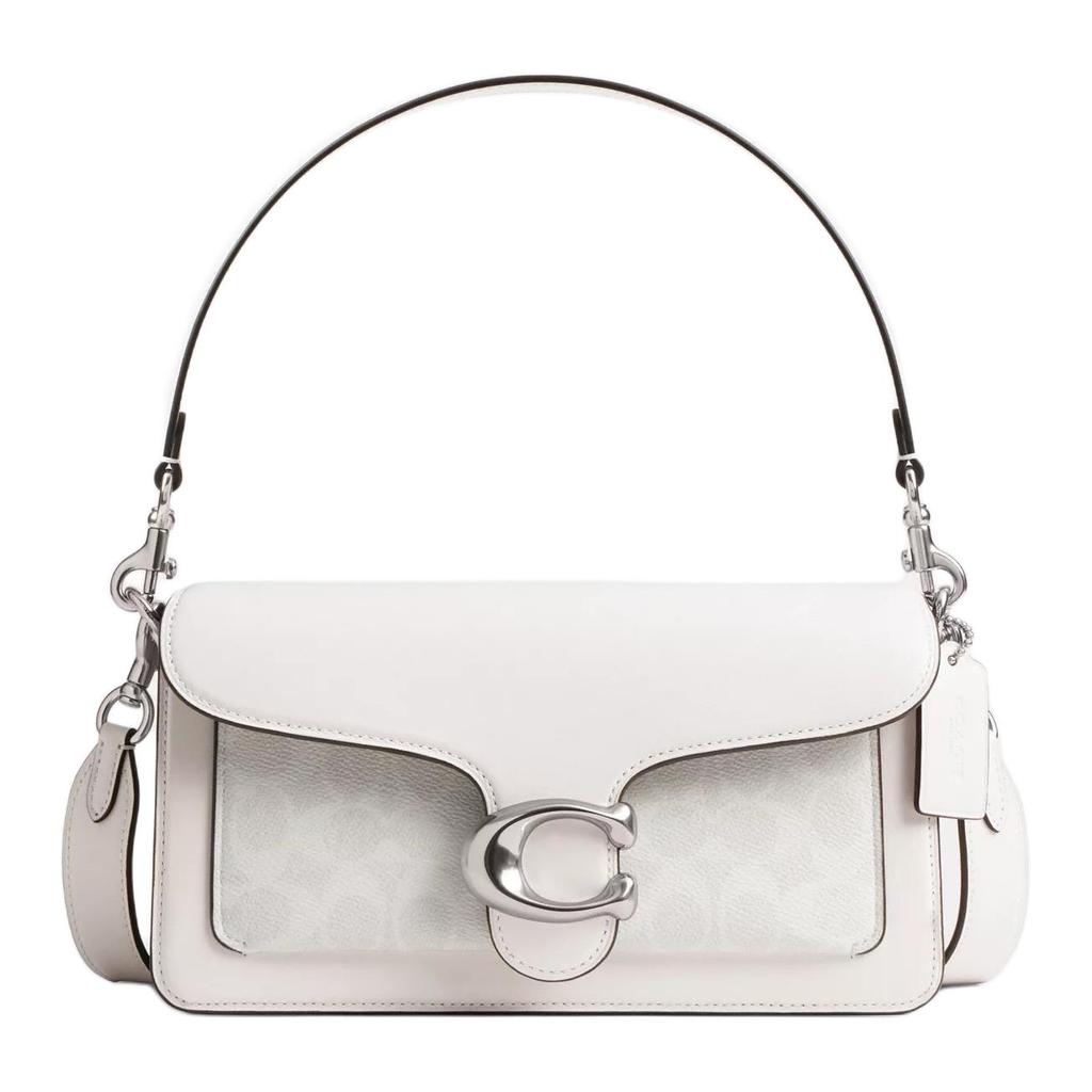 Coach Tabby 26 Removable Shoulder Strap Snap Closure Leather Shoulder Bag Medium Women Shoulder Bag Ivory CI032-LHXUN