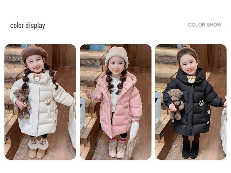 2025 Girls' Trendy Winter Down Coat - Thick Padded Fashion Jacket