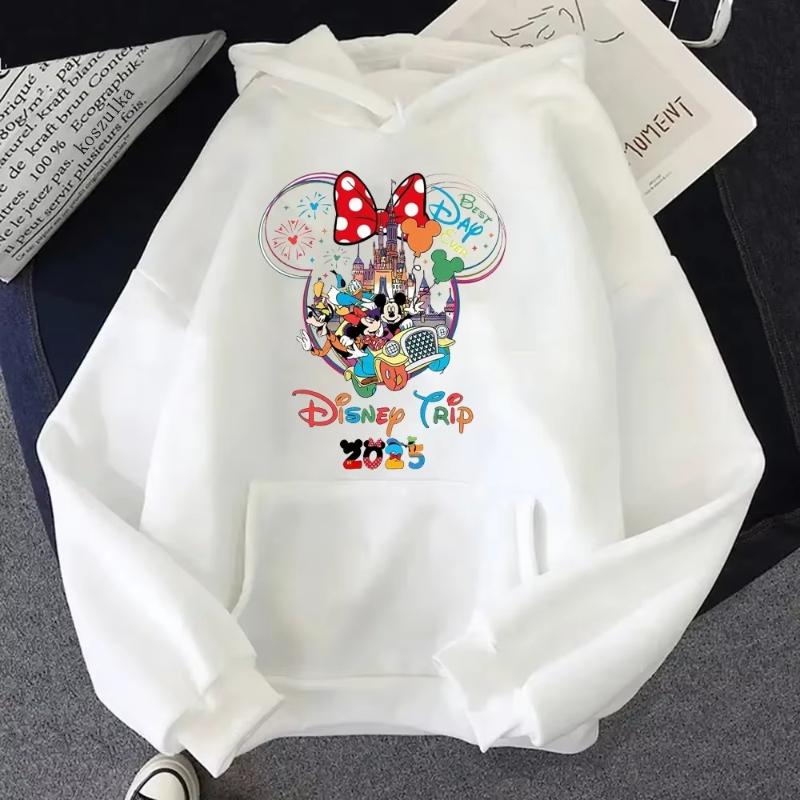 

2025 Disney Mickey Mouse Printed Hoodie 90s Y2k Gothic Sweatshirts Minnie Pullovers Clothing Autumn Women Casual Hoodies Tops S