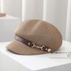 Korean Style Octagonal Hat Newsboy Cap Painter Hat Fashion Hollow Weave Beret  Spring Summer