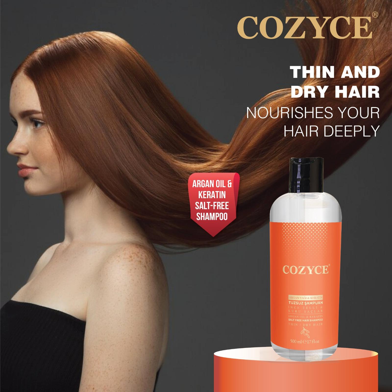 

Argan Oil & Keratin & Fine and Dry Hair & Salt-Free Shampoo 500 ML & Cozy