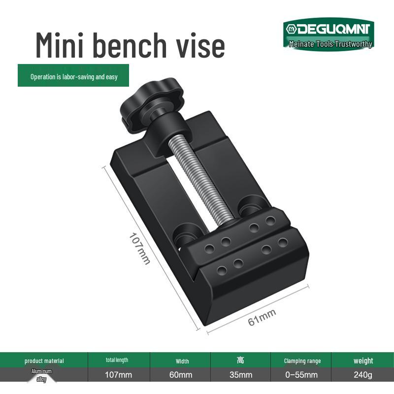 Aluminum Mini Bench Vise Pliers for Clamping Nuts and Grinder Fixtures