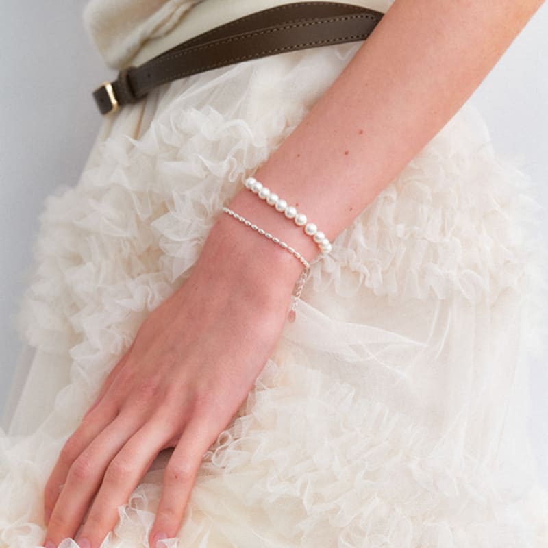 

OVLA (SILVER 925) bold chain pearl point bracelet JB001 free