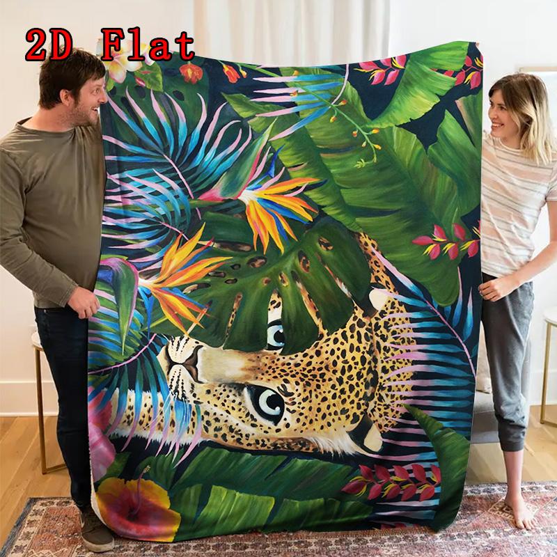 Cheetah In the Jungle 2D Flat Pattern Flannel Blanket High Quality All Seasons Warmth and Comfort Perfect for Christmas Gifts.MMT0918161