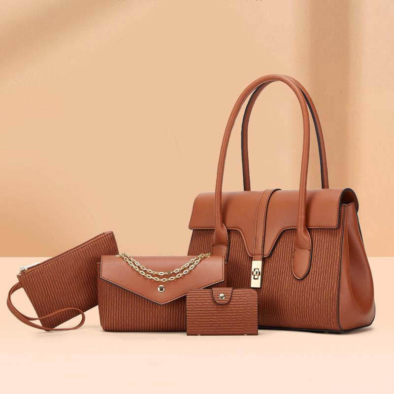 Women'S Bag, Fashionable Portable Tote Bag, One Shoulder Oblique Span Bag, Four-Piece Set, Mother And Child Bag.