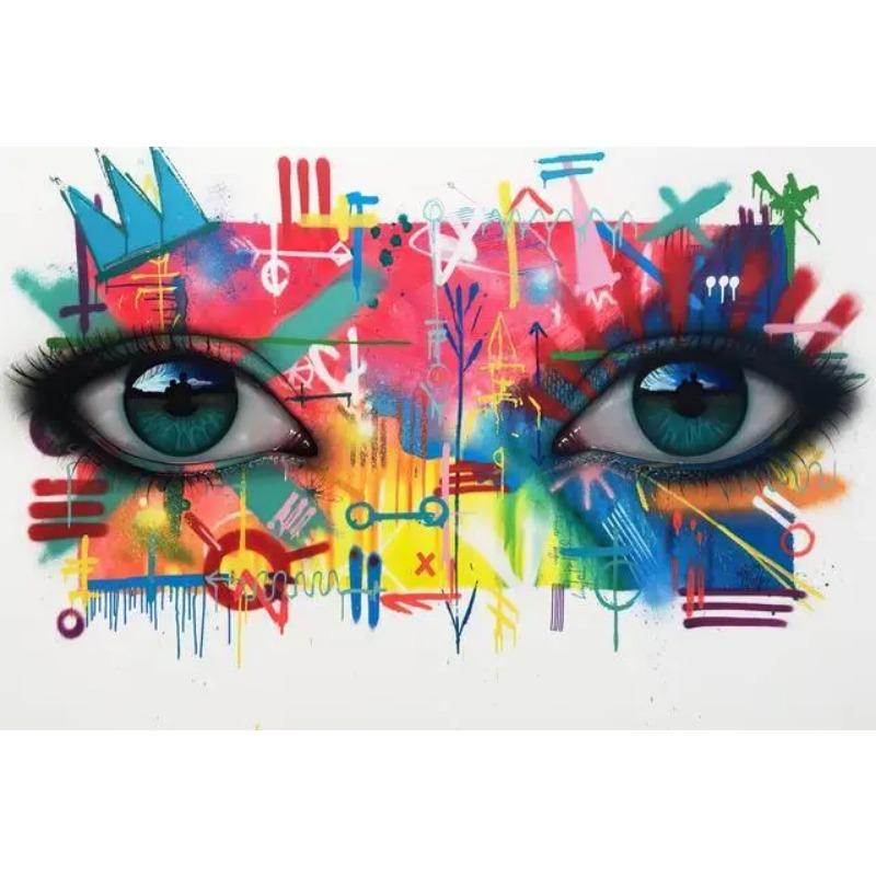 

Акварельная женская картина с зелеными глазами, холст, настенная живопись, абстрактные граффити, постеры и принты для гостиной, современный домашний декор 20x30cm no frame розовый