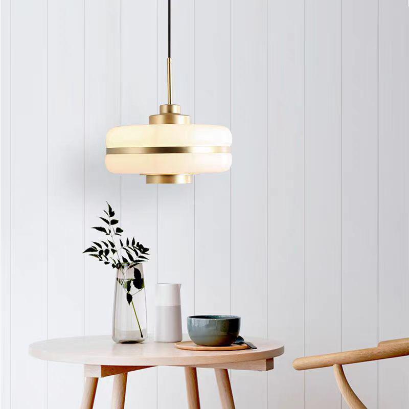 Nordic Modern White Jade Glass Pendant Light for Restaurant, Bar, or Study