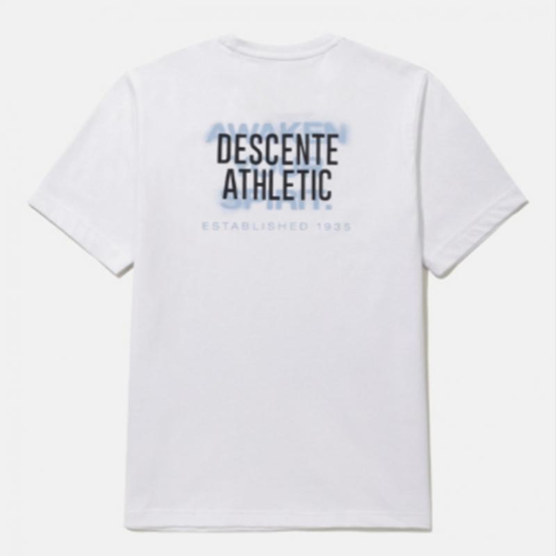 DescenTe Warding Backgraphic ShorT Sleeve T shirT B1 sq123uTs31 Mgry prnT whT0