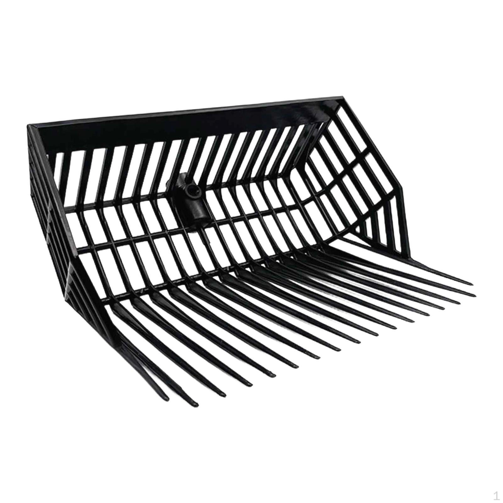 

Horse Manure Fork Replacement Head Angled Tines Equipment Reusable Cleaning Tool for чорний