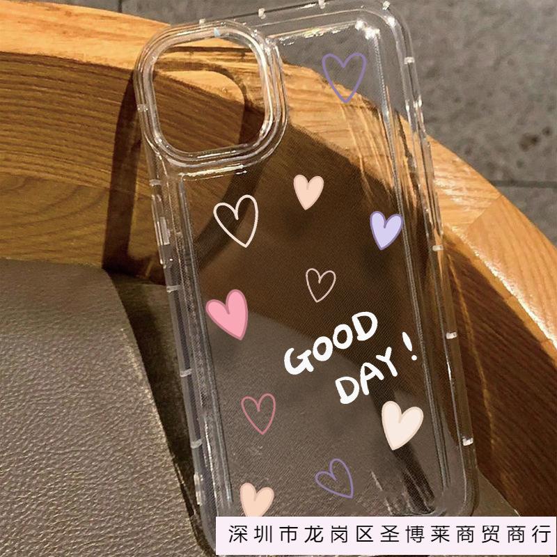 Full screen love applies to iPhone16 Apple 11/12/13/14/15promax transparent mobile phone case 78plus