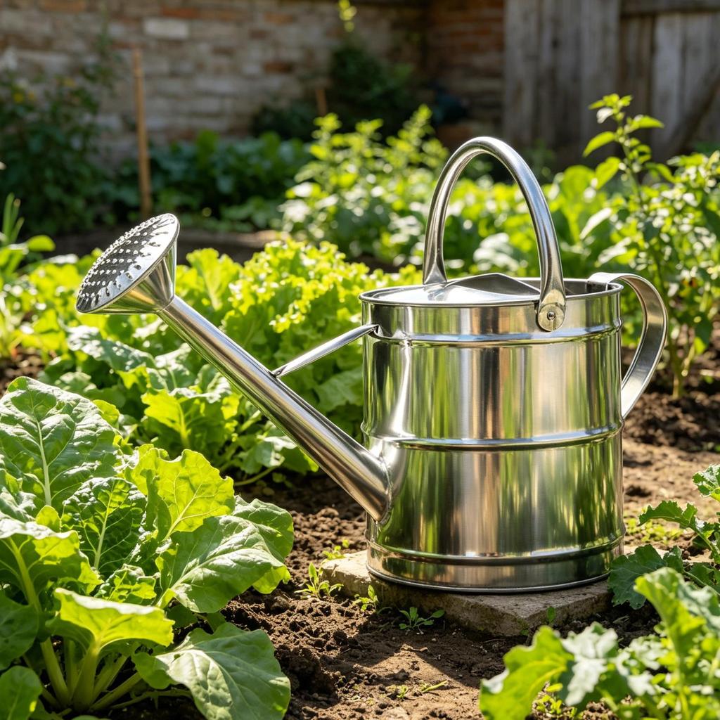Large Capacity Watering Can Sturdy Stainless Steel Removable Spray Head Ergonomic Design for Watering Flowers and Potted Plants