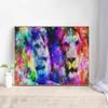 Diamond Painting Colorful Lion Full Round Diamond Embroidery Animal Cross Stitch Picture Of Rhinestone Home Decor 30x40cm/12x16inch