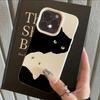 HOT Cartoon Black Cat Cool Lichee Leather Pattern Phone Case For Redmi Note 14 13 12 11 10 9 8 Pro Plus 4G 5G Shockproof Cover