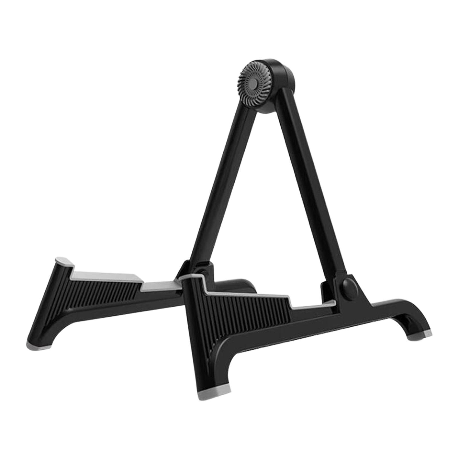 Foldable Floor Guitar Stand Stable Non Slip Musical Instrument Holder for Electric Guitar Bass Acoustic Guitar черный серый