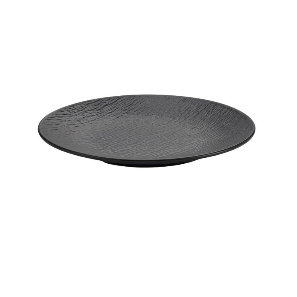 Western Style Beef Flat Plate Black Dinner Plate Cooking Dishes Melamine Plate  Hotel
