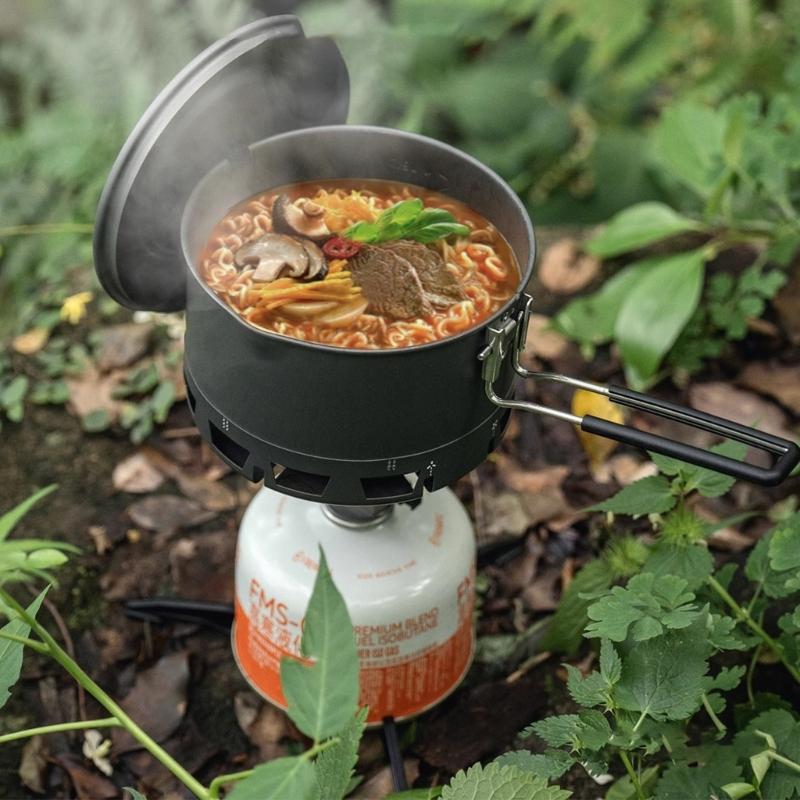 Windproof Outdoor Cooking Pot Heat Exchange Camping Cooking Pot Replacement Light Weight Camping Cookware Easy to Use