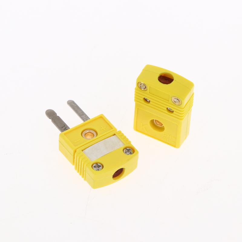 2 Stück K-Typ Mini-Thermoelement-Steckverbinder Langlebige Stecker für Temperatursensoren (Stecker/Buchse) für Labormessungen