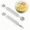 Double Headed Stainless Steel Fruits Spoon Digging Ball Carving Fruits Dual Purpose Spoon Apply To Kitchen Fresh Fruit JXB