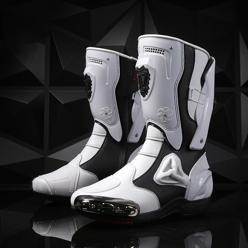 Men‘s Gear Shift Motorcycle Boots Off-road Motorbike Riding Shoes Mid-calf Motorcycle Protective Boots Four Seasons Botas Moto