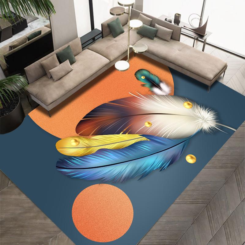 3D moderní jednoduchý tištěný péřový koberec Obývací pokoj Rohožka na celé podlaze Ložnice Deka do postele Studijní Rohož na stůl a židle