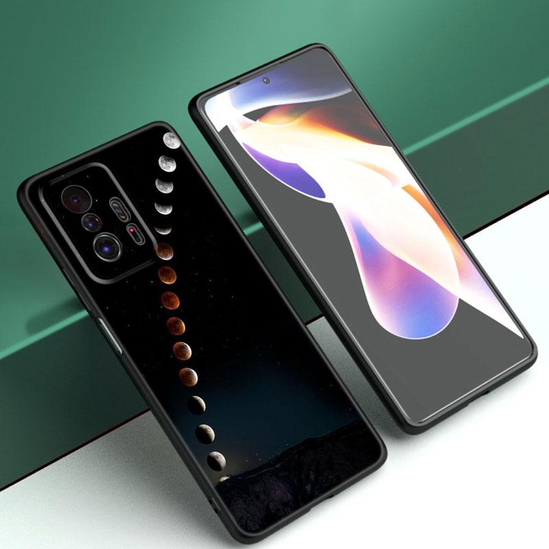 Moon Stars Space Astronaut Black Phone Case For Xiaomi Mi 9 SE 8 10T 11 12 13 Lite 9T 11T 12S 12T 13T 14 Pro 5G NE 11i 12X