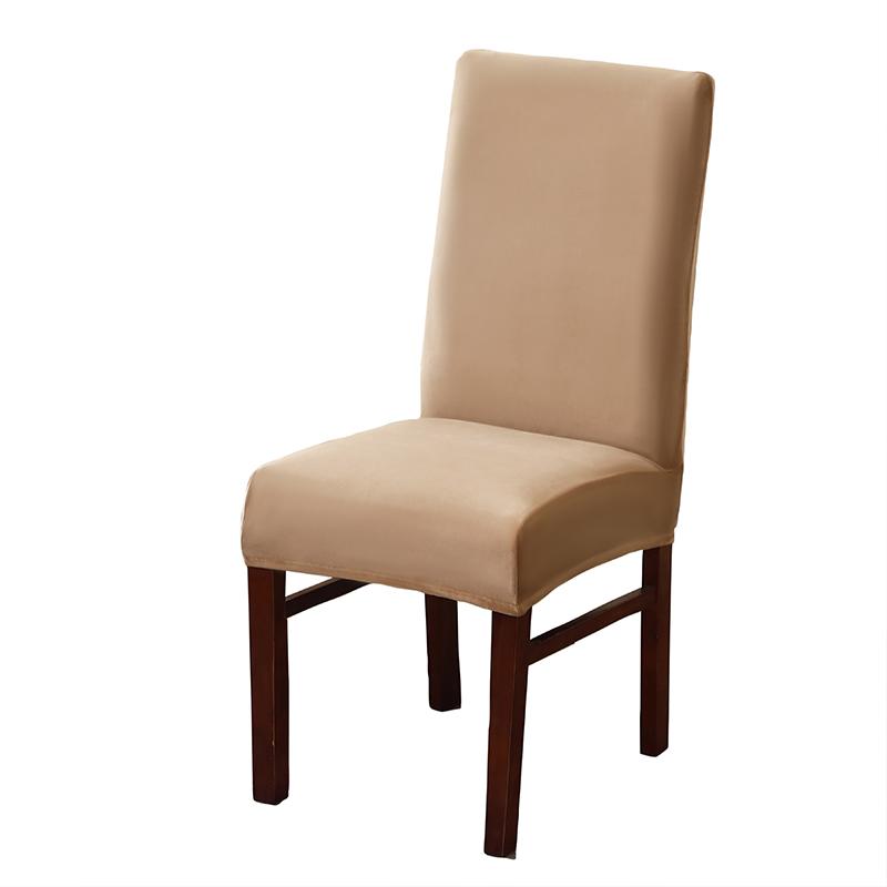 

1Pc Velvet Universal Size Dining Chair Cover Solid Color Elastic Chair Covers Chairs Seat Slipcover for Wedding Banquet Kitchen 1piece Chair Cover