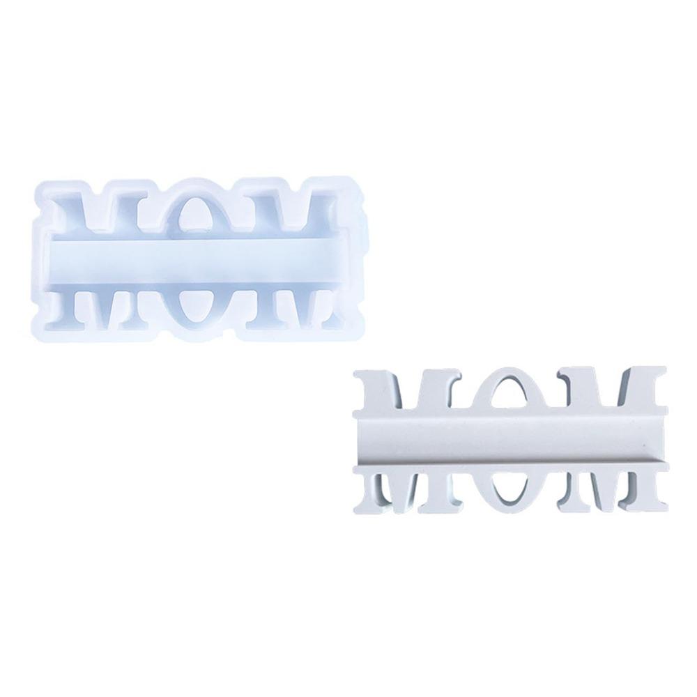 Handmade MOM Plug-in Holder Mold DIY English Letters Mold Funny Poxy Resin Mould  Home Decoration