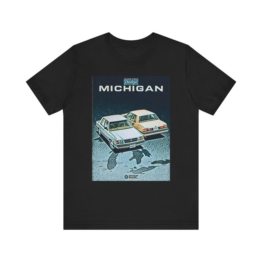 

Dodge Michigan Car Art Graphic Print Crewneck Unisex Short Sleeve Tee Shirt Gift 4XL