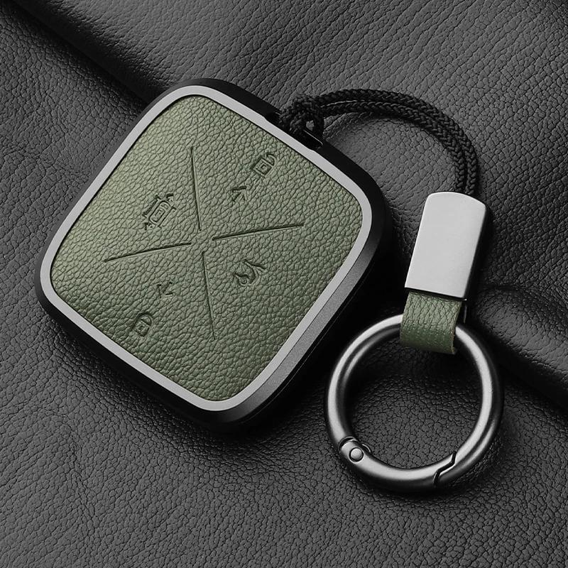 Metal And Leather 4 Button Car Key Case Cover For Zeekr X 001 009   Car Key Case Protect Fob