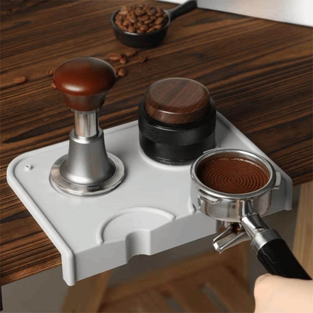 Silicone Coffee Tamper Mat Non-Slip Heat-resistant Espresso Tamping Mat Rectangular Thickened Coffee Press Pad Cafe