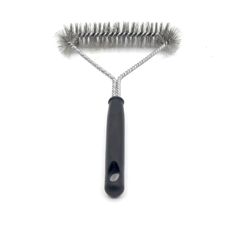 

Stainless Steel Triangle BBQ Grill Brush Handheld Barbecue Cleaning Tool Anti Rust Durable Wire for Home Kitchen чёрный