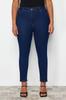 Women's Style Plus Size Dark Blue Estra Flexible Skinny Jeans