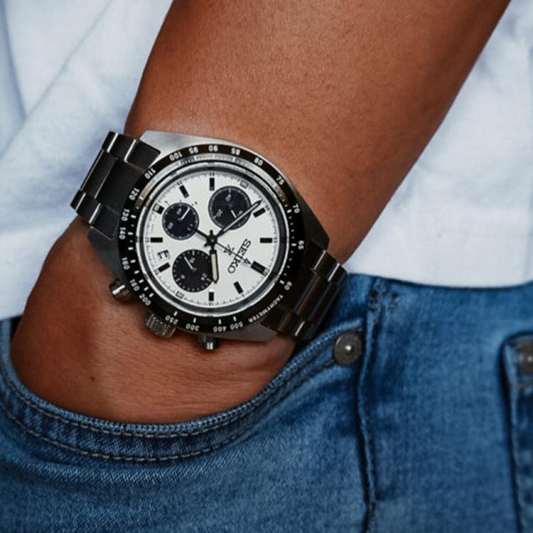 Seiko Prospex 100m Wasserdicht Solar-Uhrwerk Edelstahlarmband Uhr Herrenuhren SSC813