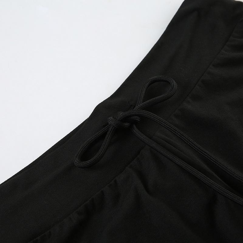 European & American Sexy Low-Waist Lace-Up Yoga Shorts: Athletic, Casual Fit