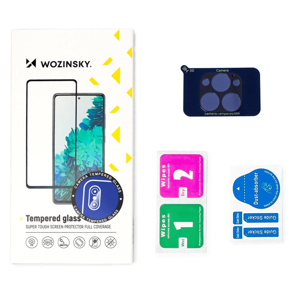 Wozinsky 9H Tempered Glass Camera Lens Protector for iPhone 15 Pro Max - Black