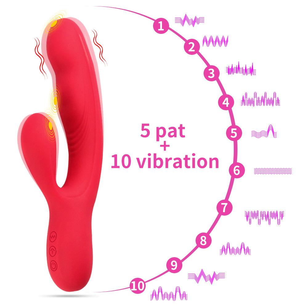 Charging Double G-Spot Vibrator Female Beating Vibration Strong Shock Massage AV Stick Adult Supplies Factory