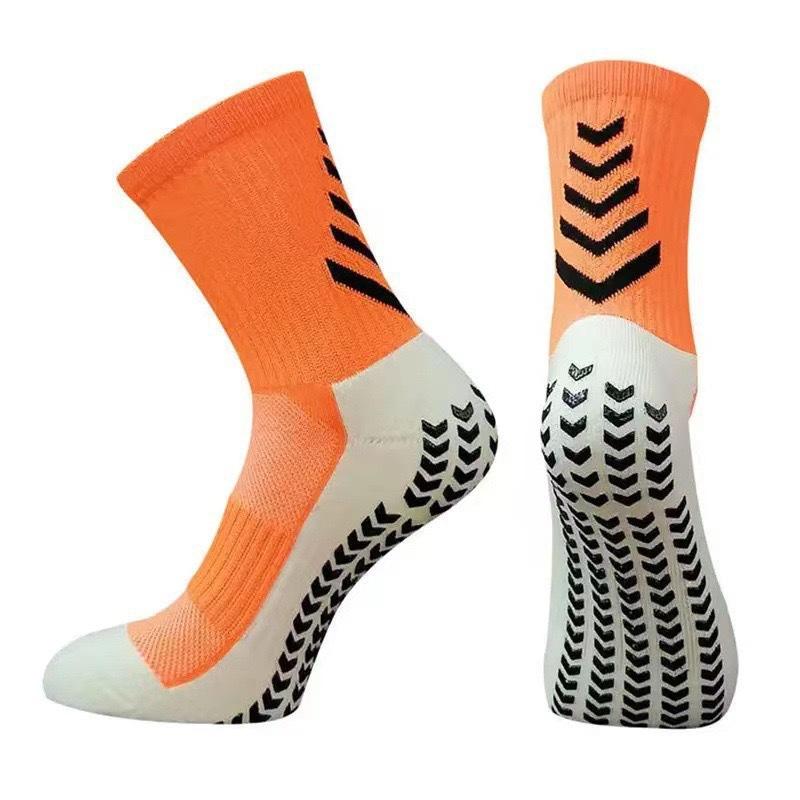 Non Slip Grip Soccer Socks with Triangle Silicone Dots for Enhanced Traction and Stability Athletic Sports Crew Socks for Football Training