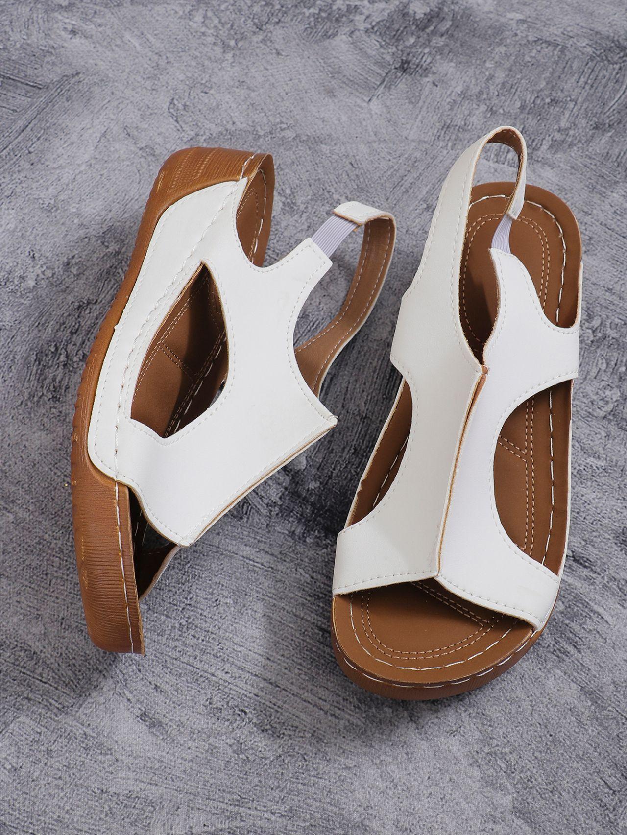 

Summer new women s shoes wind elastic band lightweight thick sole heightening sandals women 36 білий