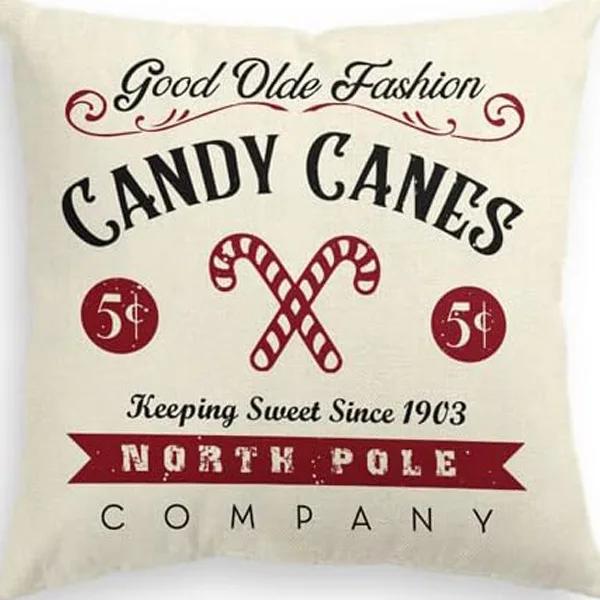Merry Christmas Decor Cushion Cover x cm Pillow CaseCartoon Reindeer Santa Claus Printed Throw Pillowcase Linen Pillow Cover
