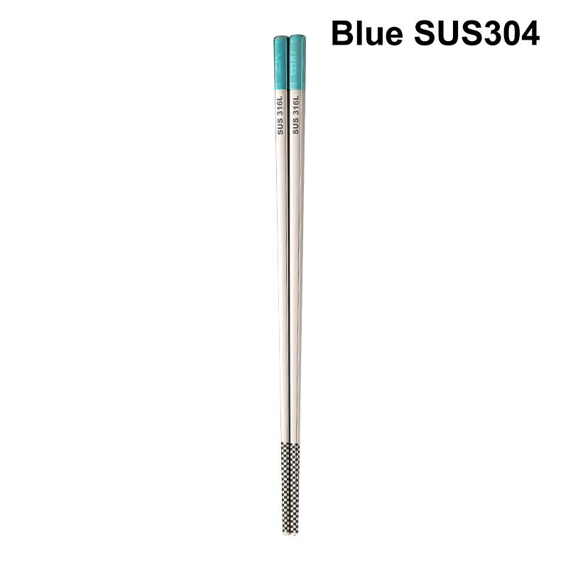 1Pair Chinese Chopsticks 304/316Stainless Steel Non-slip Sushi Chopstick Korean Japanese Food Metal Sticks Outdoor Tableware